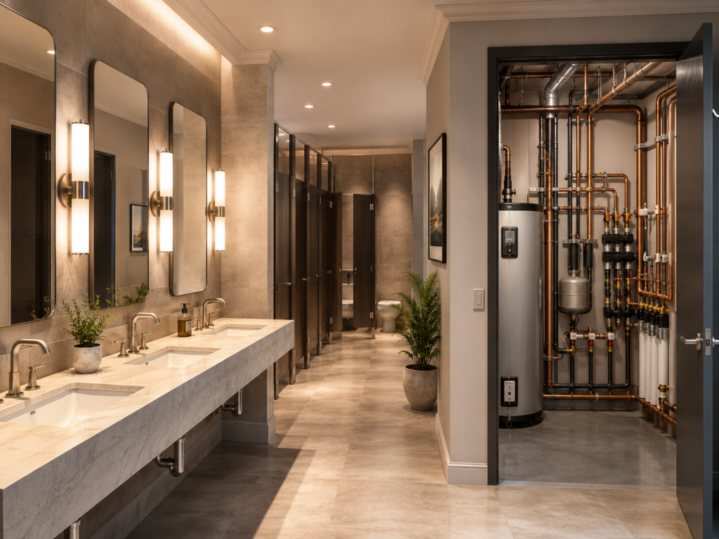 Commercial plumbing service illustration for a Florida Keys business