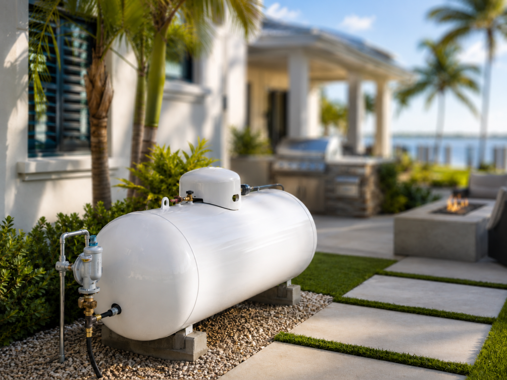 Propane system planning illustration for a Florida Keys property